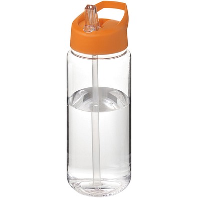 H2O Active® Octave Tritan™ 600 ml Sportflasche mit Ausgussdeckel, transparentklar/orange