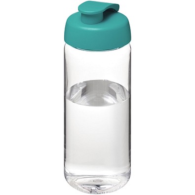 H2O Active® Octave Tritan™ 600-ml-Sportflasche mit Klappdeckel, transparentklar/aquablau