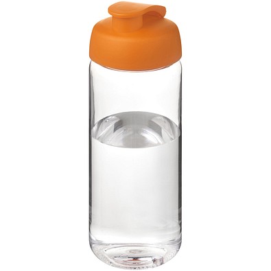 H2O Active® Octave Tritan™ 600-ml-Sportflasche mit Klappdeckel, transparentklar/orange