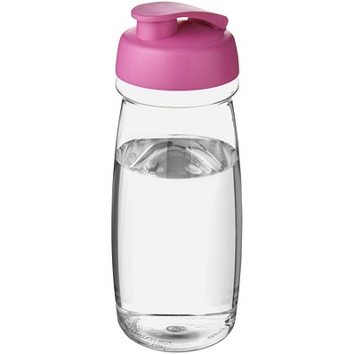 H2O Active® Pulse 600 ml Sportflasche mit Klappdeckel, transparent/rosa