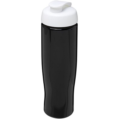 H2O Active® Tempo 700 ml Sportflasche mit Klappdeckel, schwarz/weiß
