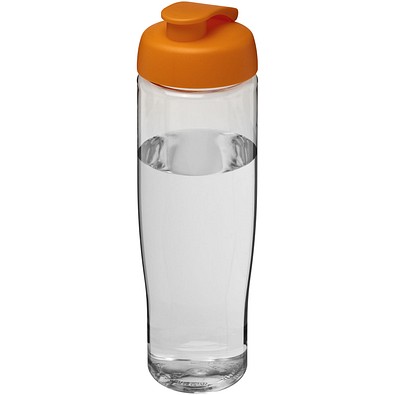 H2O Active® Tempo 700 ml Sportflasche mit Klappdeckel, transparent/orange