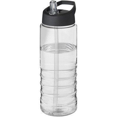 H2O Active® Treble 750 ml Sportflasche mit Ausgussdeckel, transparent/schwarz