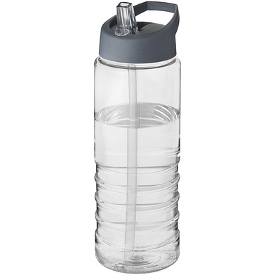 H2O Active® Treble 750 ml Sportflasche mit Ausgussdeckel, transparent/stormgrey
