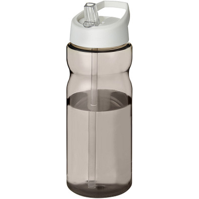 H2O Base Sportflasche mit Ausgussdeckel, 650 ml, kohle,weiss