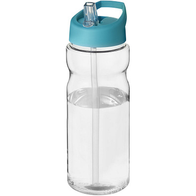 H2O Base Sportflasche mit Ausgussdeckel, 650 ml, transparent,aquablau