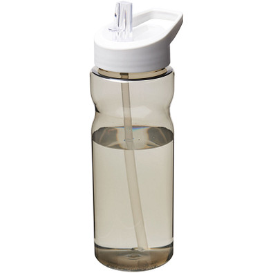H2O Eco Sportflasche mit Ausgussdeckel, 650 ml, kohle/weiss