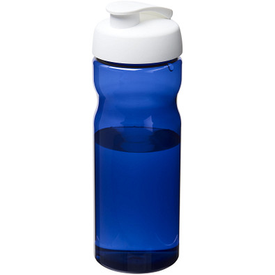 H2O Eco Sportflasche mit Klappdeckel, 650 ml, blau/weiss