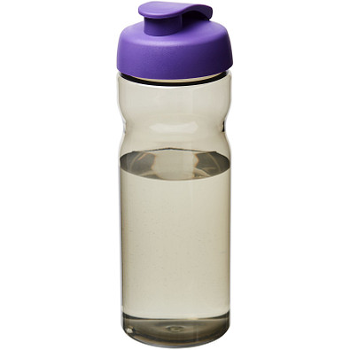 H2O Eco Sportflasche mit Klappdeckel, 650 ml, kohle/lila