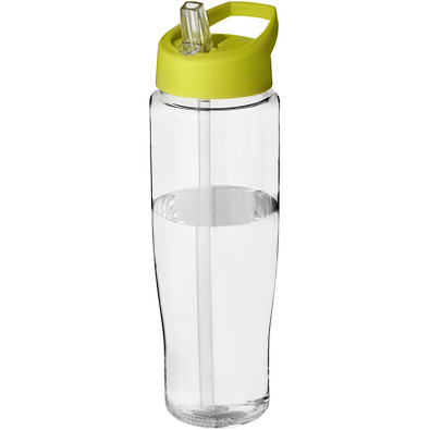 H2O Tempo Sportflasche mit Ausgussdeckel, 700 ml, transparent/limone