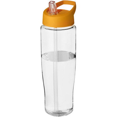 H2O Tempo Sportflasche mit Ausgussdeckel, 700 ml, transparent/orange