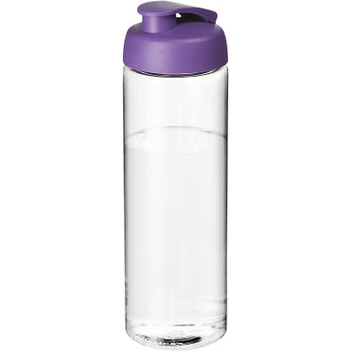 H2O Vibe Sportflasche mit Klappdeckel, 850 ml, transparent,lila