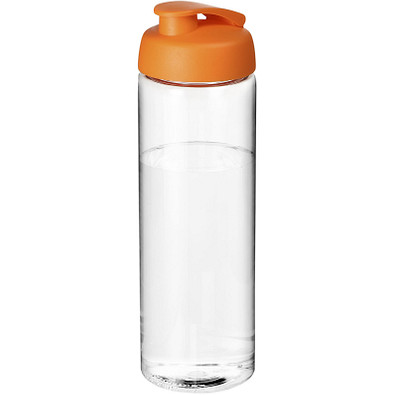 H2O Vibe Sportflasche mit Klappdeckel, 850 ml, transparent,orange