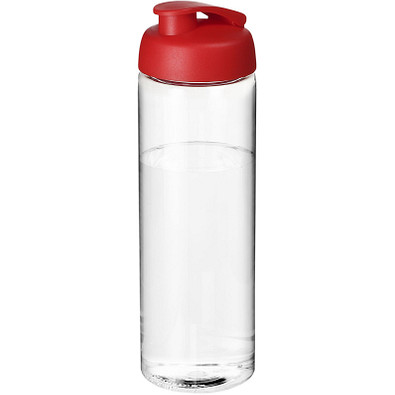 H2O Vibe Sportflasche mit Klappdeckel, 850 ml, transparent,rot