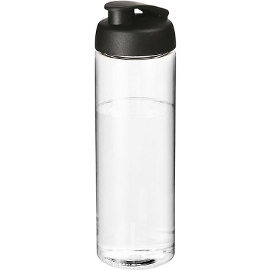 H2O Vibe Sportflasche mit Klappdeckel, 850 ml, transparent,schwarz