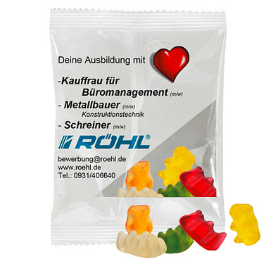 HARIBO Gummibärchen 10g, inkl. Druck, transparente Folie
