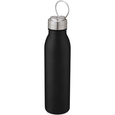 Harper 700 ml Sportflasche aus Edelstahl mit Metallschlaufe, schwarz