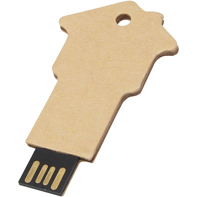 Haus USB-Stick 2.0 aus recyceltem Papier, Kraftpapier, 8GB