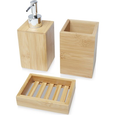 Hedon 3-teiliges Bambus Badezimmer-Set, natural