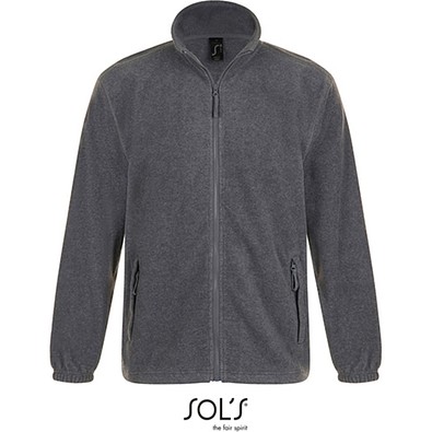 Herren Fleecejacke North, 5XL, Grey Melange