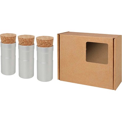 Hey Pots Schreibtisch-Garten-Kräutermischung, 3er-Set, silber