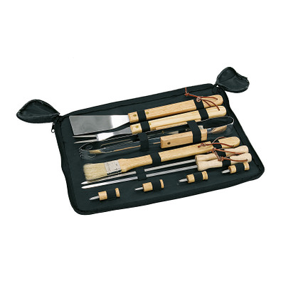 Hochwertiges Grillbesteck FRIED,holz, schwarz