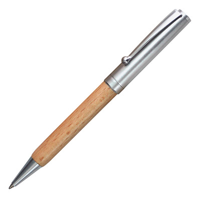 PENKO® Holz/Metall-Kugelschreiber Santiago Wood, blaue Mine, natur