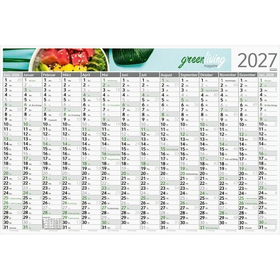 Geiger-Notes Wandplaner Horizont Recyclingkarton, inkl. Druck, Schmuckfarbe