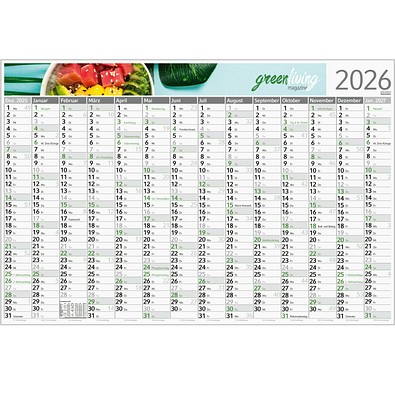 Geiger-Notes Wandplaner Horizont green+blue, inkl. Druck, Schmuckfarbe