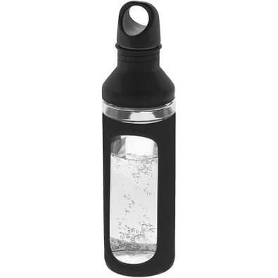 Glasflasche Hover, 590 ml, schwarz/transparent