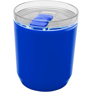 Hudson 180 ml doppelwandiger Becher aus recyceltem Kunststoff, blau