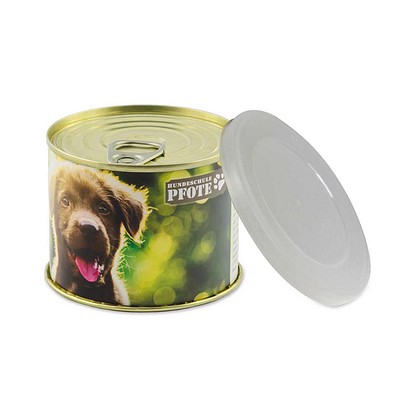 Hunde-Leckerli-Konserve, ohne Deckel, 1-seit. Druck