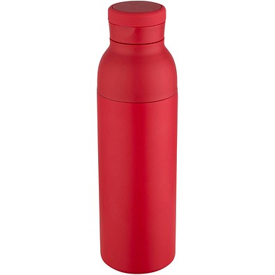 Illuminate 650 ml RCS doppelwandige Isolierflasche aus recyceltem Edelstahl, rot
