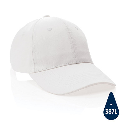 Impact 6 Panel Kappe aus 280gr rCotton mit AWARE Tracer, weiß