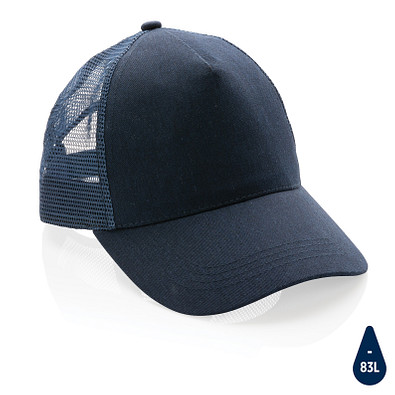 Impact AWARE™ 190gr Brushed rCotton 5 Panel Trucker-Cap, navy blau