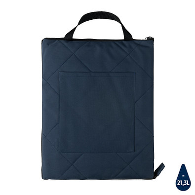 Impact Aware™ RPET faltbare, gesteppte Picknickdecke, navy blau