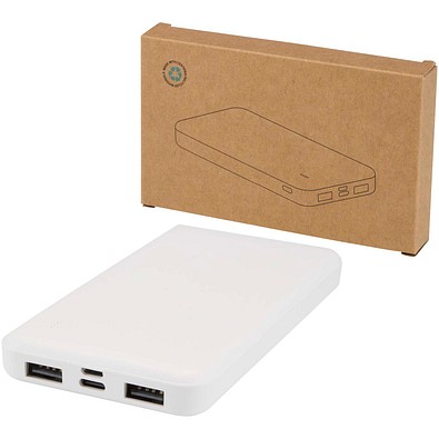 Intan 10 W 10.000 mAh Powerbank aus recyceltem Kunststoff, weiss