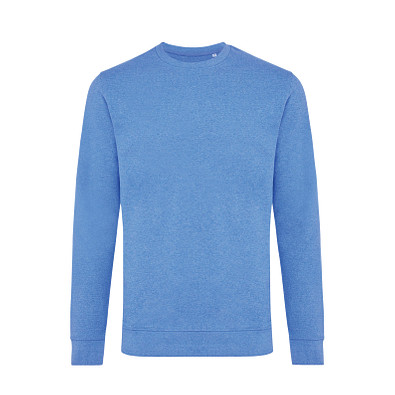 Iqoniq Denali ungefärbt. Rundhals-Sweater, heather blue, L