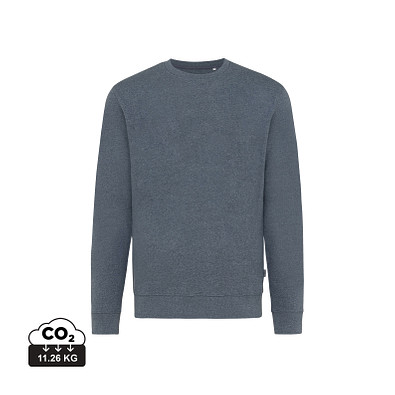 Iqoniq Denali ungefärbt. Rundhals-Sweater aus recycelter BW, ungefärbtes navy blau, M