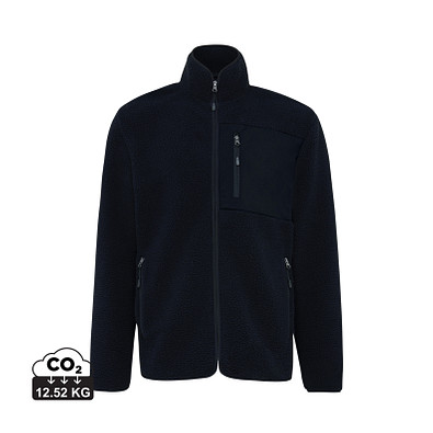 Iqoniq Diran Fleecejacke aus recyceltem Polyesterflor, schwarz, XXL