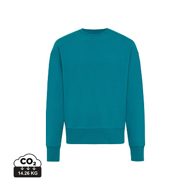 Iqoniq Kruger Relax-Rundhals-Sweater aus recycelt. Baumwolle, verdigris, XL
