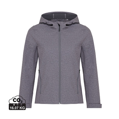 Iqoniq Makalu Damen Softshelljacke aus recyceltem Polyester, vulcano heather grey, XS