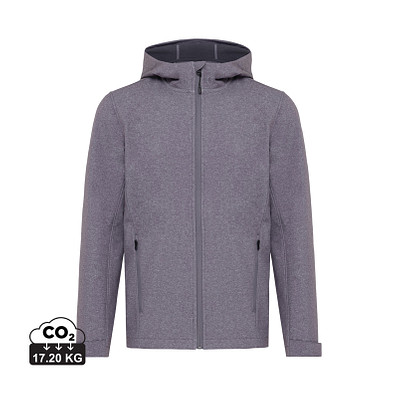Iqoniq Makalu Herren Softshelljacke aus recyceltem Polyester, vulcano heather grey, L