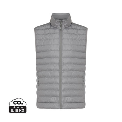 Iqoniq Meru Herren Bodywarmer aus recyceltem Polyester, Silbergrau, XL