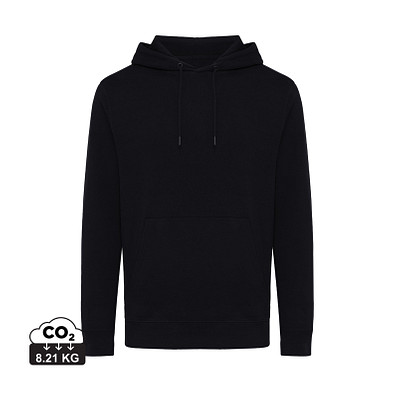 Iqoniq Rila Lightweight Hoodie aus recycelter Baumwolle, schwarz, XXL