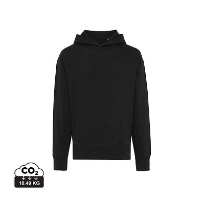 Iqoniq Yoho Relax-Hoodie aus recycelter Baumwolle, schwarz, S