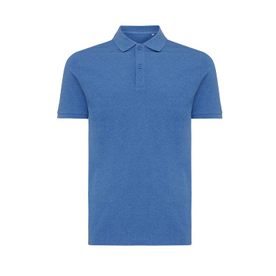 Iqoniq Yosemite PiquÃ©-Poloshirt aus recycelter Baumwolle, heather blue, S