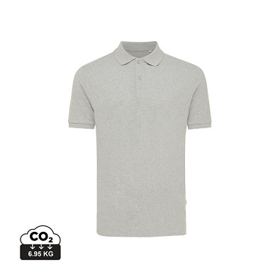 Iqoniq Yosemite Piqué-Poloshirt aus recycelter Baumwolle, ungefärbtes Grau, M