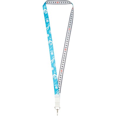 Isla 1-Meter-Lanyard mit Sublimation mit Sicherheitsverschluss, weiss