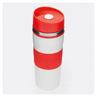 Isolierbecher ARABICA,rot, weiß